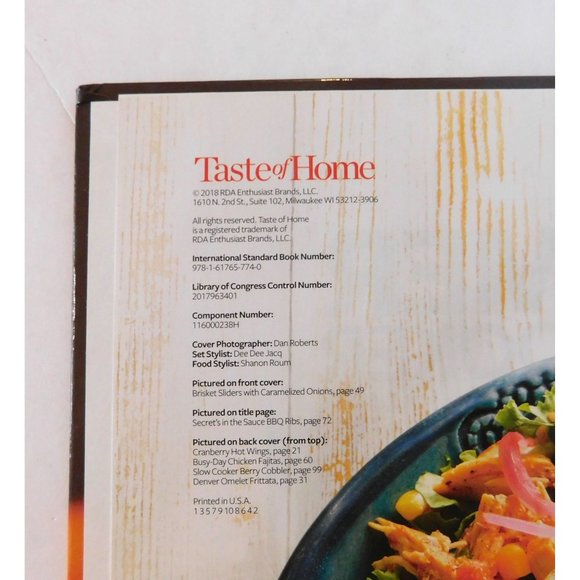 Taste of Home Summer Slow Cooker 2018 Cookbook Recipes Hardcover - Picture 3 of 9